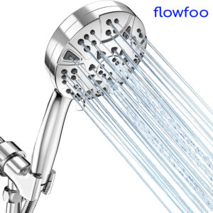 8-Mode High Pressure Handheld Shower Head with Hose & Power Wash